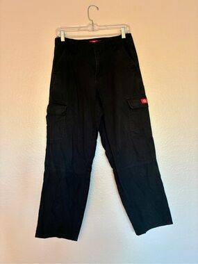 Dickies Black Womens 5 Cargo Pants with Utility Pockets Classic Alternative Y2K